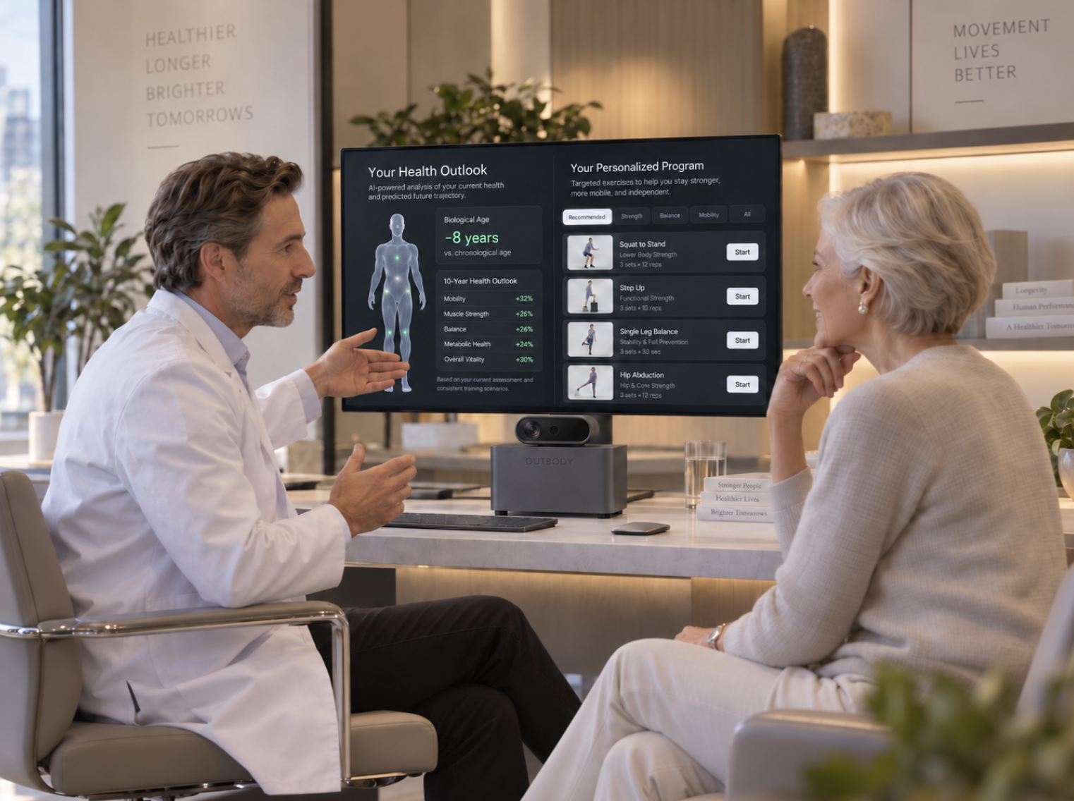 Consultation des résultats OUTBODY sur écran avec le Smart FX1 Consultation des résultats OUTBODY sur écran avec le Smart FX1